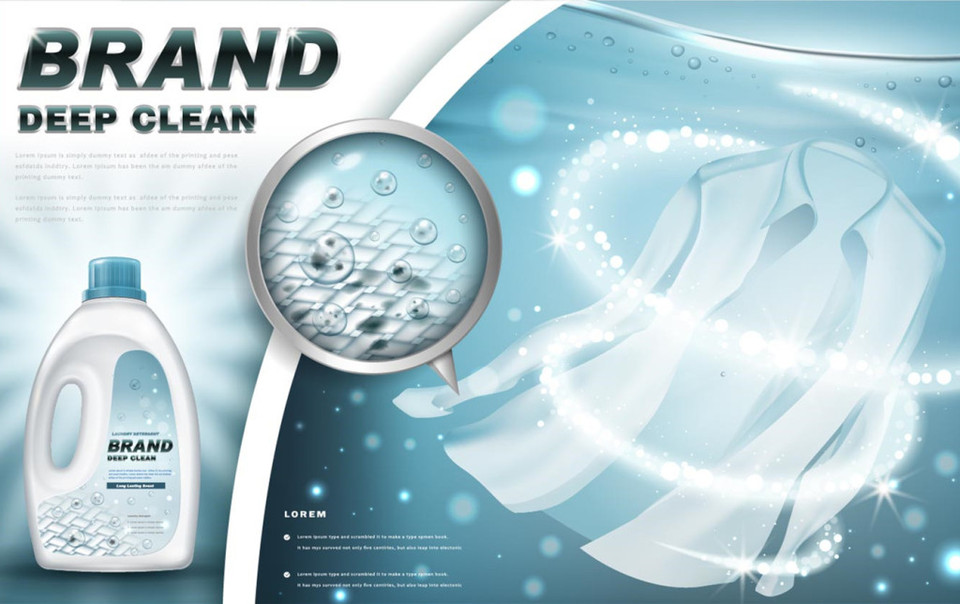 洗衣液廣告海報(bào)設(shè)計(jì)矢量素材 創(chuàng)意無限，高效下載